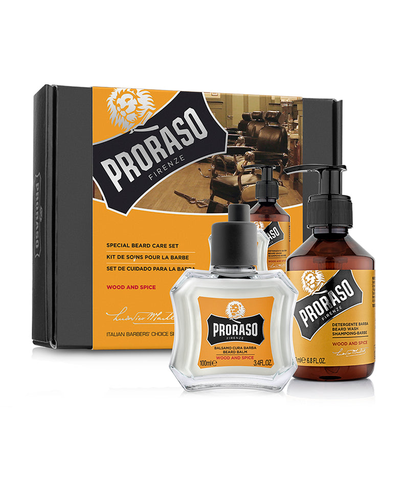 Proraso Beard Care Duo Set - Wood & Spice - including Beard Balm and Beard Wash